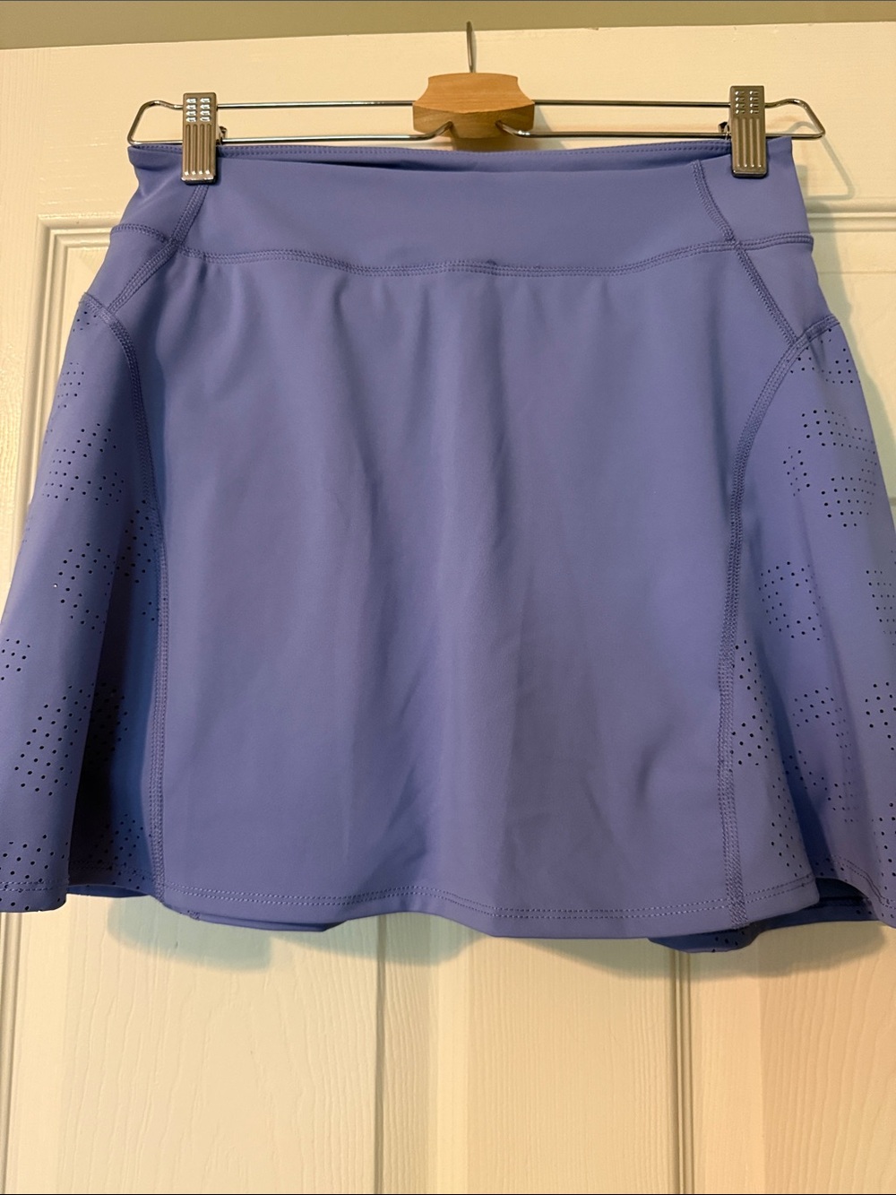 Sincerely Jules Lavender flared Skirt with Perforated Side Panels